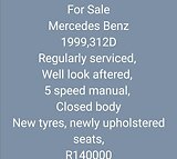 Selling Mercedes Benz 1999,312D
